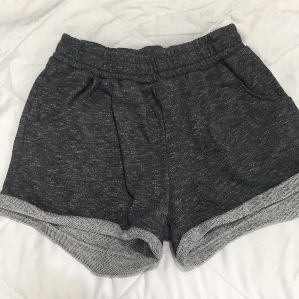 gray pajama shorts